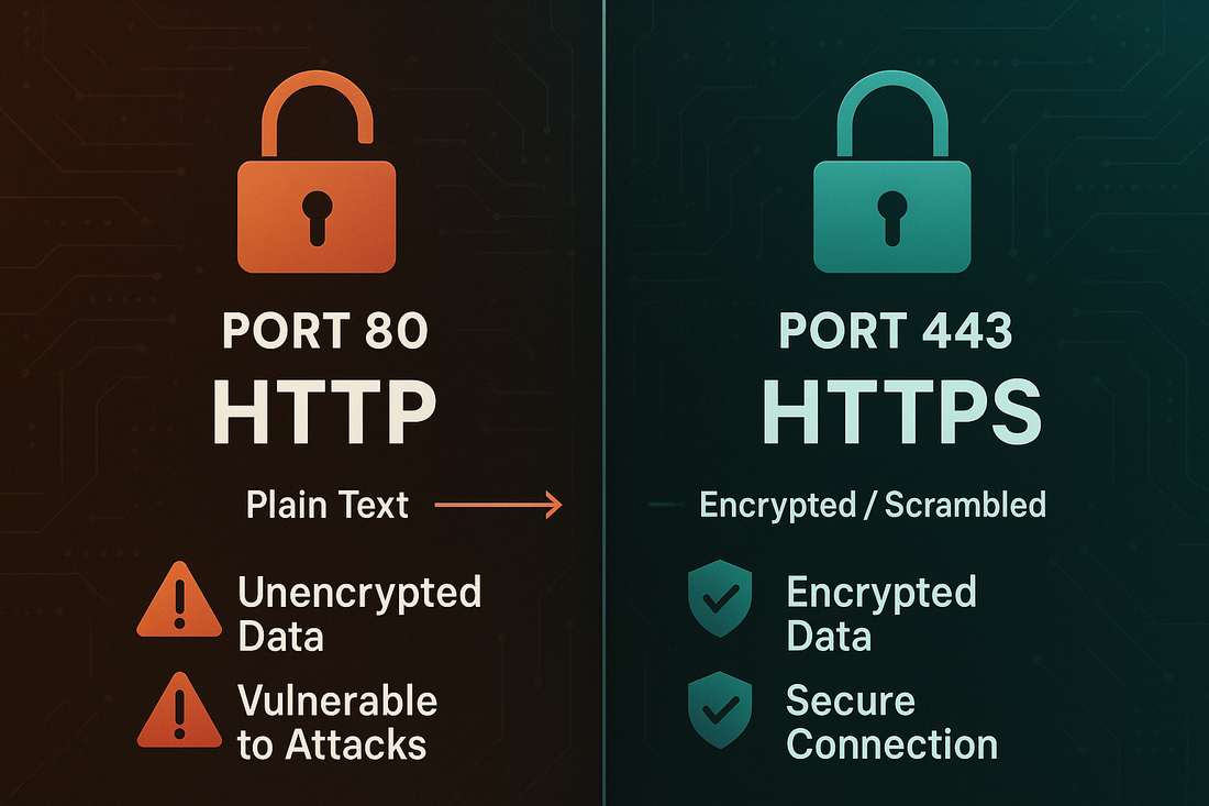Port 80 (HTTP) vs Port 443 (HTTPS)